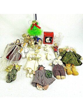 Vintage 18 Piece Angel Ornament Collection Christmas Holiday Decor Hanging